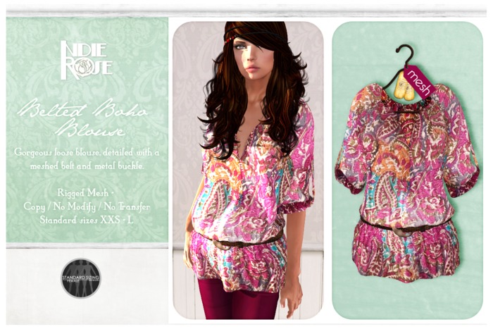 ~*INDIE ROSE*~ Belted Boho Blouse  - ZP - Black