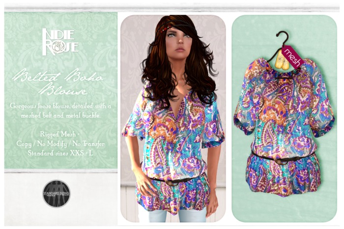 ~*INDIE ROSE*~ Belted Boho Blouse  - ZP - Black