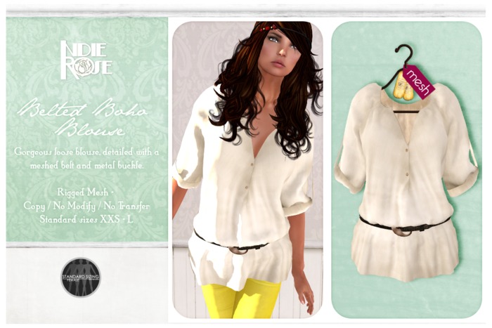 ~*INDIE ROSE*~ Belted Boho Blouse - Hemp - Beige