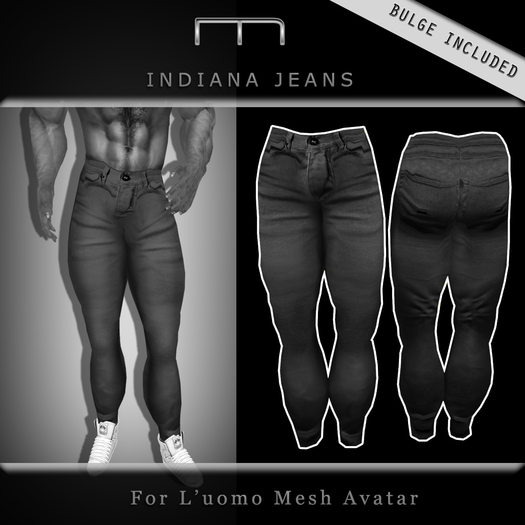(M) Indiana Jeans - (For L'uomo Mesh Avatar)
