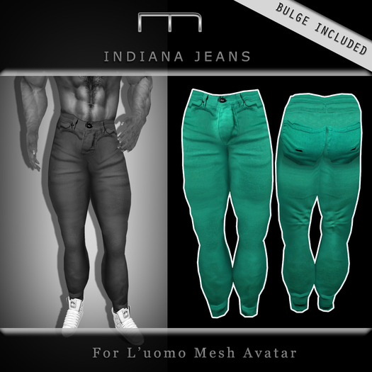 (M) Indiana Jeans - (For L'uomo Mesh Avatar)