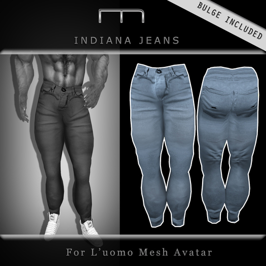 (M) Indiana Jeans - Light Blue (For L'uomo Mesh Avatar)