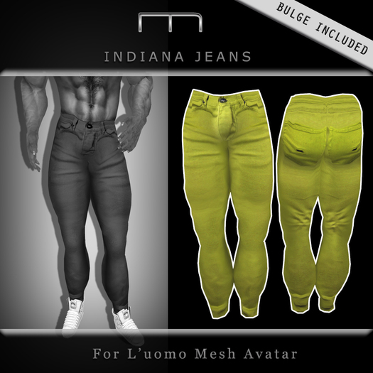 (M) Indiana Jeans - Yellow (For L'uomo Mesh Avatar)