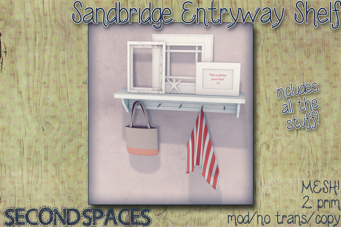 *SS* Sandbridge Entryway shelf w/stuff (bxd)