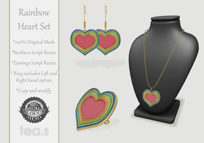 [tea.s] Rainbow Heart Set