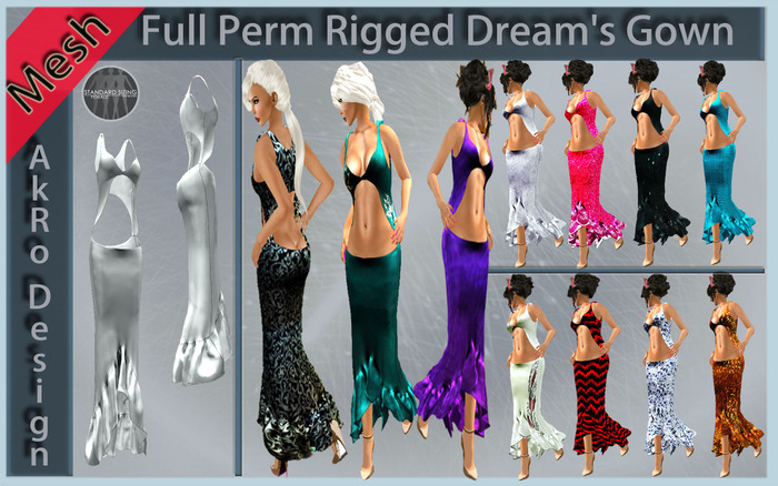 dream's gown_Full Perm Rigged Mesh
