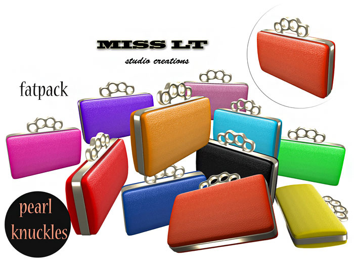 :: Miss LT mesh purse fatpack w knuckles pearl