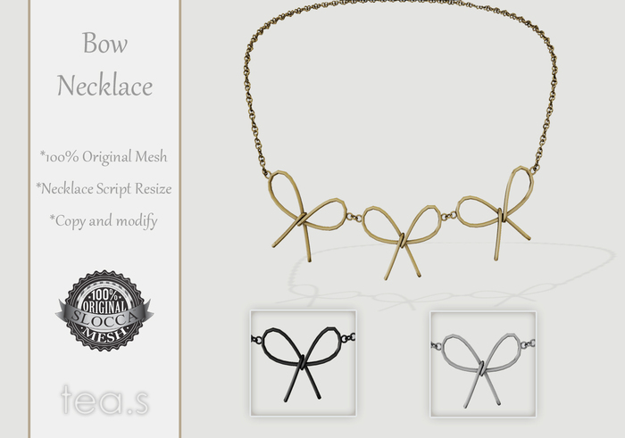 Second Life Marketplace - [tea.s] Bow Necklace - Full Set