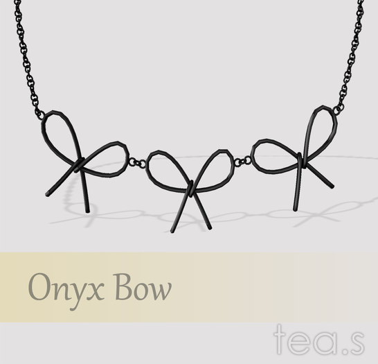 [tea.s] Bow Necklace - Onyx