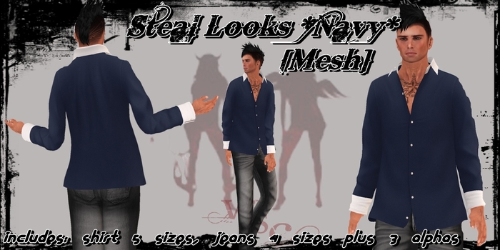 ^WSC^ Steal Looks *Navy* {Mesh}