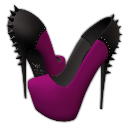 AngelRED - Mesh Jace Spiked Pumps [GRAPE]