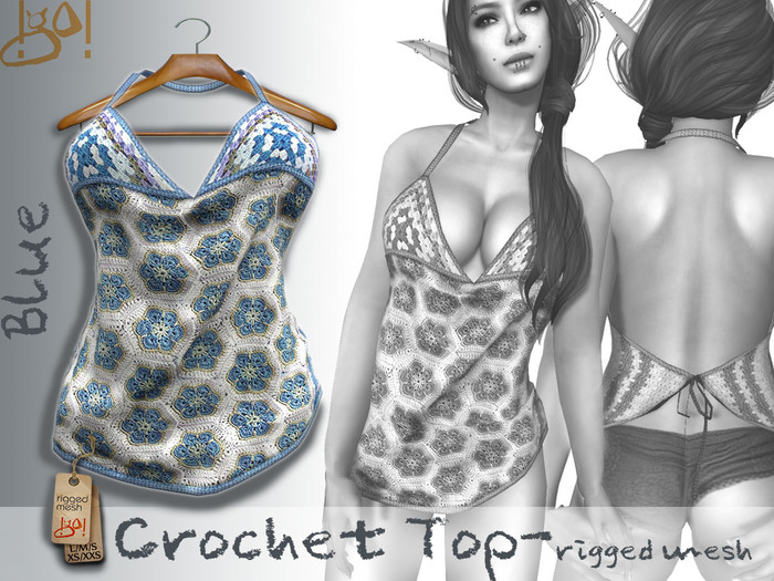 !gO! Crochet Top - Blue (wear)