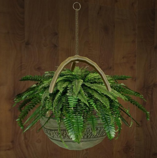 Hanging Fern in Marble-Green Pot