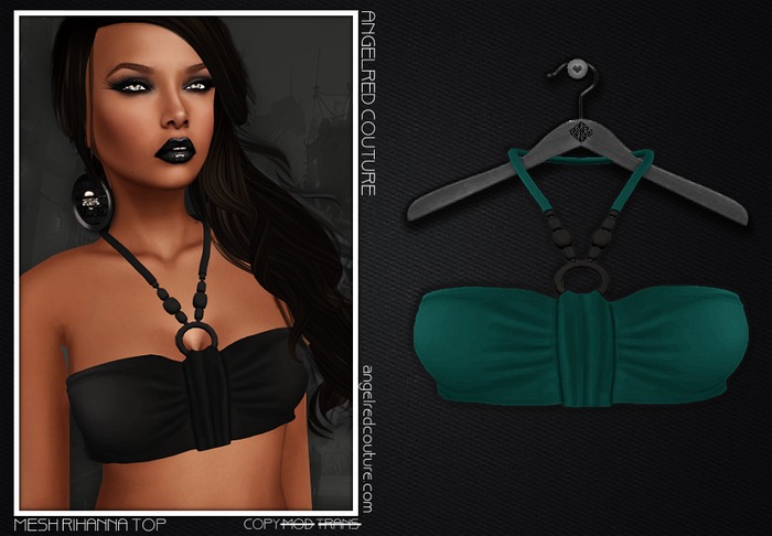 AngelRED - Mesh Rihanna Top [Aqua]