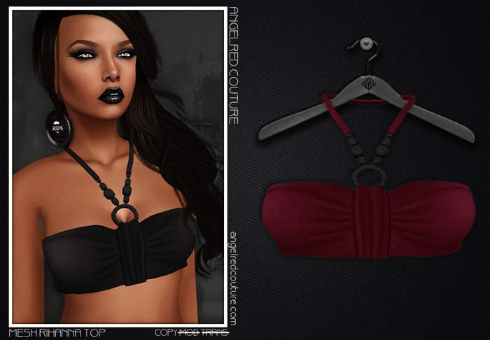 AngelRED - Mesh Rihanna Top [Berry]