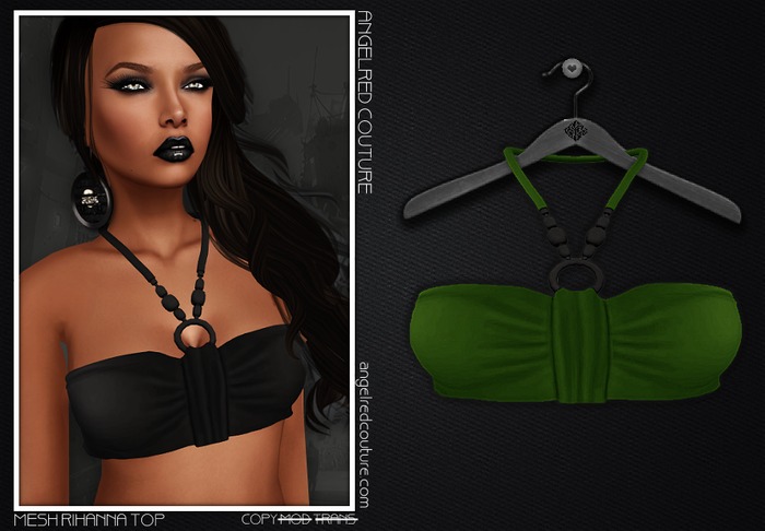AngelRED - Mesh Rihanna Top [Avacado]