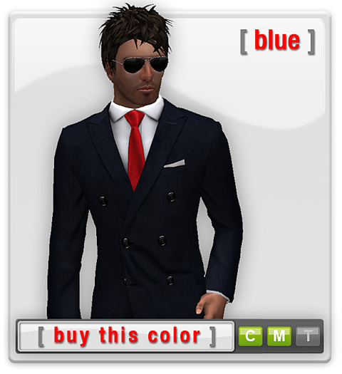 Mesh Suit - Double Breasted - Blue