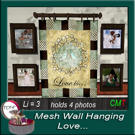 PDN: Mesh Wall Hanging Love Boxed