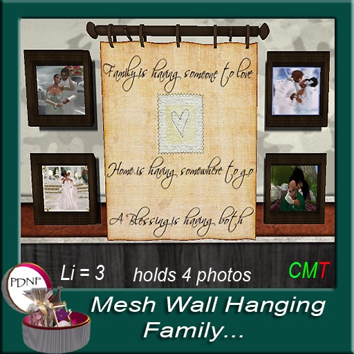 PDN: Mesh Wall Hanging Love Boxed