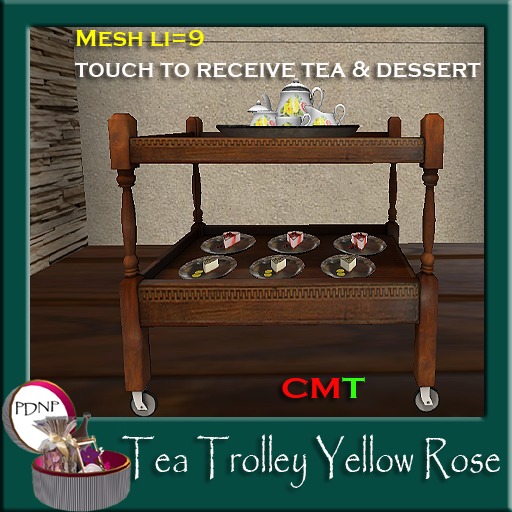 PDN: Tea Trolley Yellow Rose Boxed