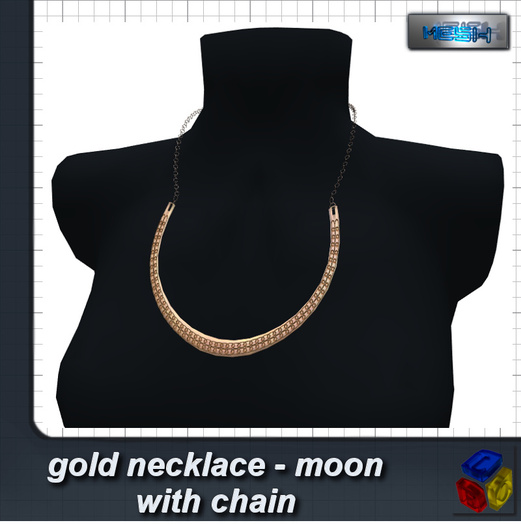 -LEO- golg necklade - moon with chain [cm]