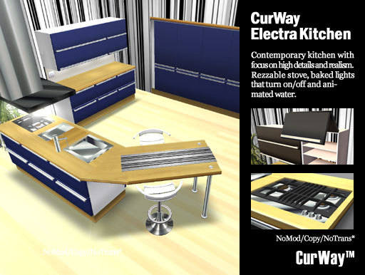 CurWay Electra Blue kitchen 