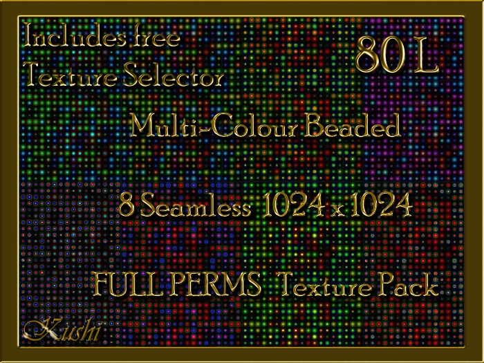 Second Life Marketplace - *Kushi* Multi-Colour Beading Seamless Texture ...