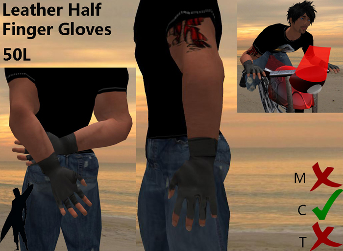 Surface Half Finger Leather Gloves 