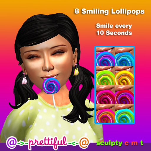 @~>~ PrettiFuL ~<~@ Smiling Lollipops [ 8 Pack ]