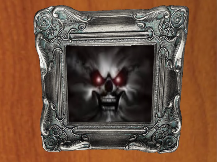 evil skull framed