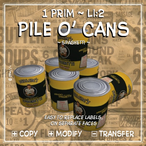 !:P:! * Pile o' Cans ~ Spaghetti