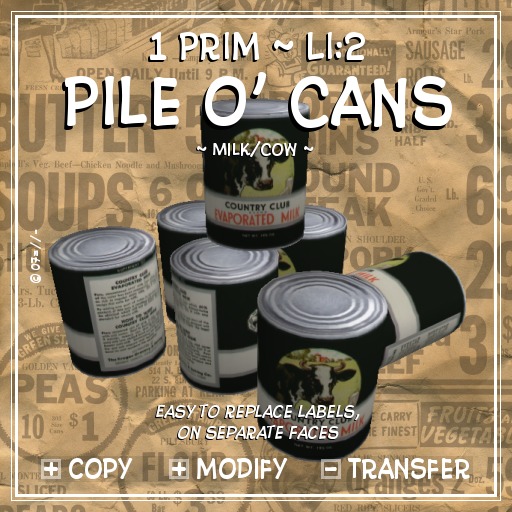!:P:! * Pile o' Cans ~ Milk / Cow