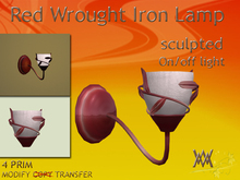 Lamp Wrought Iron Red, wall, by Wild Motley