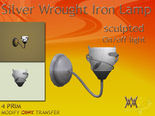 Lamp Wrought Iron Silver, wall, by Wild Motley