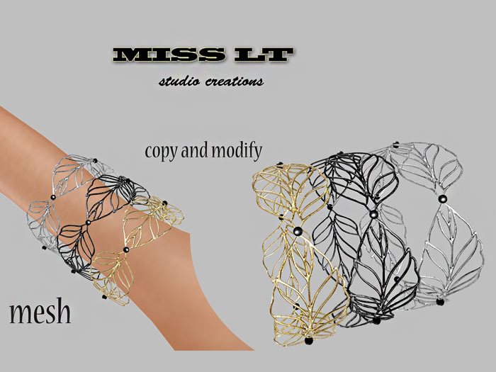 Miss LT - Folhas mesh bangles