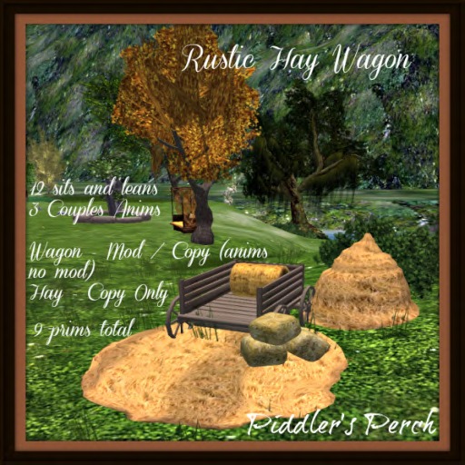 [PP] Rustic Hay Wagon & Hay Pile *Boxed*