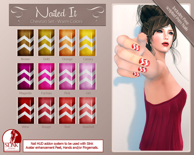 Nailed It - Slink - Chevron Set - Warm Colors