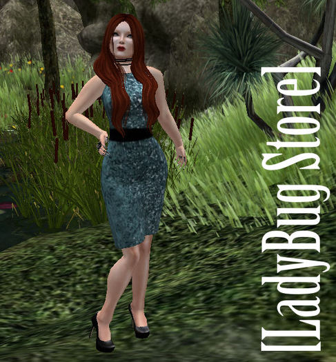 [LadyBug Store] Pencil Dress Kneeup Turquoise II