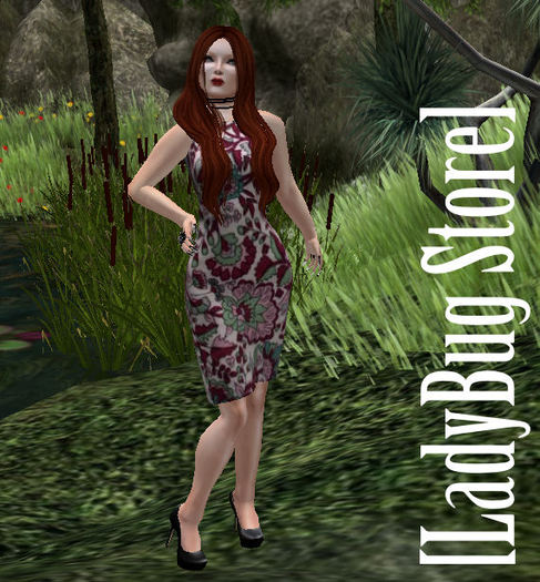 [LadyBug Store] Pencil Dress Kneeup Floral