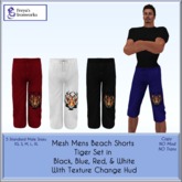 Mesh Men's Beach/Boogie Shorts - Tiger Set