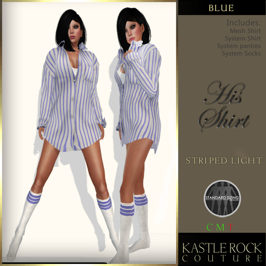 :KR: His Shirt - Striped Light - Blue