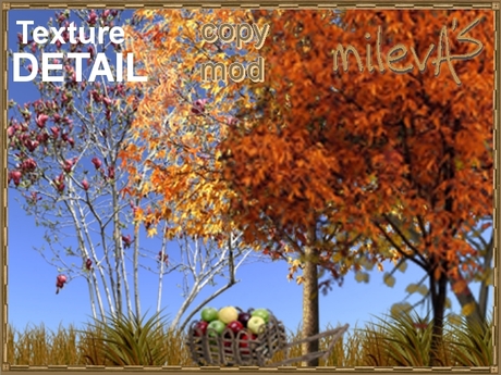 Second Life Marketplace - milevA's 1-Prim Trees #14a 3D L=240 W=10