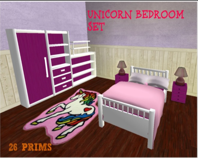UNICORN BEDROOM SET-  26 PRIMS