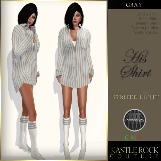 :KR: His Shirt - Striped Light - Gray