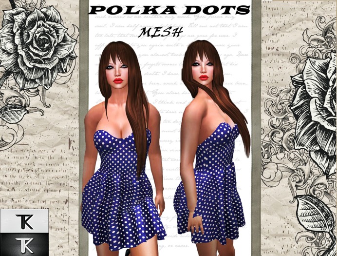 *TK* POLKA DOTS BLUE-WHITE  