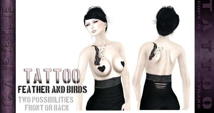 ::CAPPLE:: Tattoo Feather and Birds