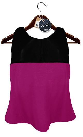 [T.] - Leather Color Block Tank - Grey