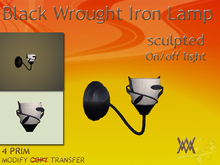 Lamp Wrought Iron Black, wall, by Wild Motley