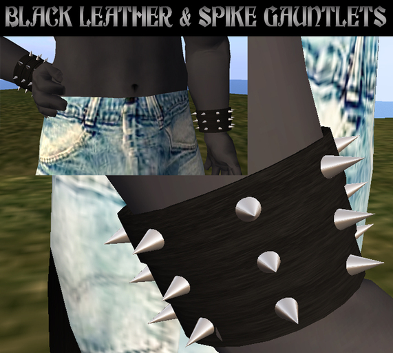 Black Leather & Spike Gauntlets
