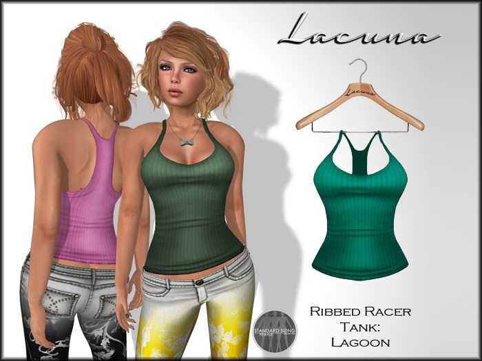 *LACUNA* Ribbed Racer Tank - Lagoon